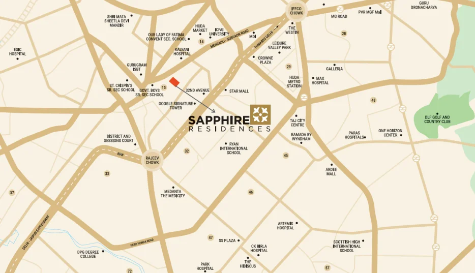 Sapphire_residences_location_map